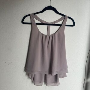 Show Me Your Mumu Flowy Tank Top Mauve Ruffle Hem Sleeveless Blouse Size M
